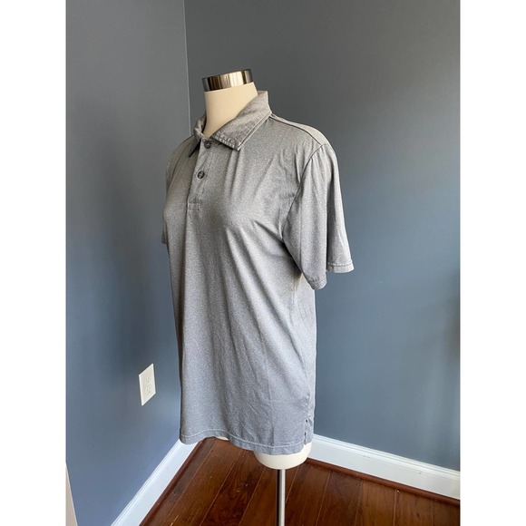 Men's gray space-dye athletic polo, size small - Picture 4 of 6